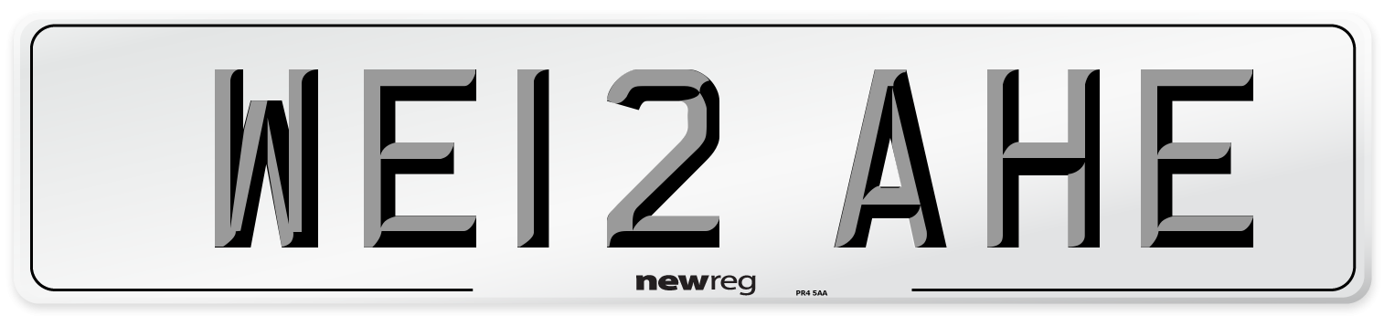 WE12 AHE Number Plate from New Reg